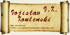 Vojislav Komlenski vizit kartica